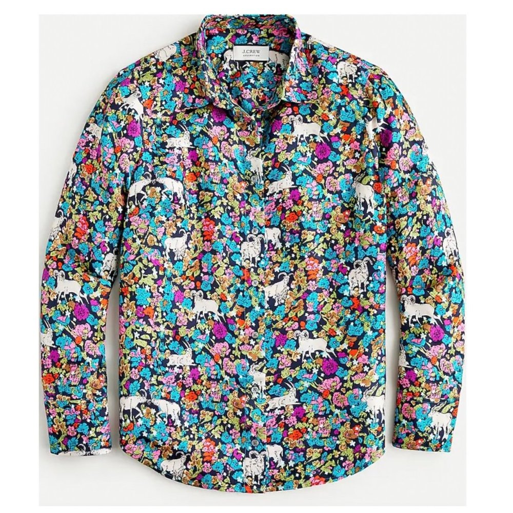 NWT J Crew Collection Grazing Goats Silk Blouse